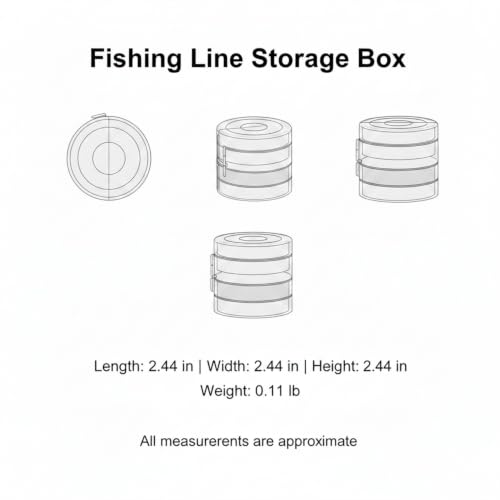 Fishing Line Storage Box, Multi-Axis Spool Organizer for Tackle Management, PP Plastic Container (1 PC) - size: 2.44 x 2.44 x 2.44 in
