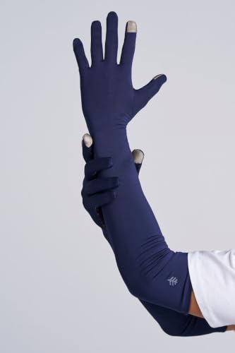 Coolibar Long Full Finger UV Sun Gloves - UPF 50+ Sun Protection - Culebra - color: Navy, size: X-Small