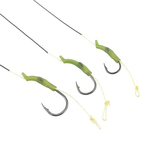 4 Sets Carp Fishing Hair Rigs Curved Carp Hooks with Bait Rig Stops for Floating Fishing Pellets Meat Corn Line - size: 2#