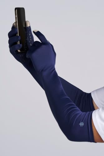 Coolibar Long Full Finger UV Sun Gloves - UPF 50+ Sun Protection - Culebra - color: Navy, size: X-Small