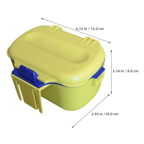 Dual-Layer Bait Holder Storage Box for Worms with Insulated Yellow Portable Fishing Container Waist Clip for Live Bait Storage