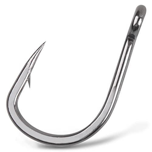 Saltwater Live Bait Fishing Hooks- 35pcs Inline Circle Hooks Catfish Bait Fish Hooks 2X Strong Stainless Steel Hooks for Big Game Fishing 1/0-12/0 - size: 9/0-35pcs