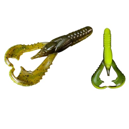 Lunker City Fishing Karate Craw 3" or 4" Soft Plastic Crawfish Bass Lure Open Claws Bait, 7 Per Bag, Made in The USA - color: #282 Big Fish, size: 3"