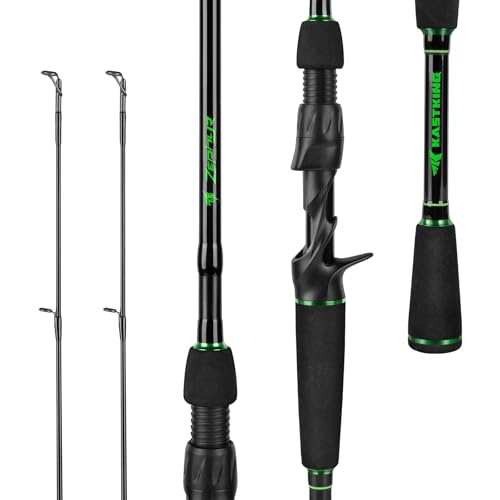 KastKing Zephyr Dual Tip Fishing Rod, Lightweight KastFlex IM6 Graphite Spinning & Casting Rod with Zirconium Oxide Ring Guides, Hook Keeper, EVA Grip, PTS Power Transition System - size: 7'4"-MH/H-Fast(2 Pcs+ Extra Tip), style: Casting