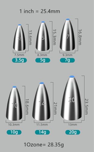 TOASIS Fishing Steel Weights Rubber-core Tube Sinkers - style: 3.5g/0.12_oz-30pcs