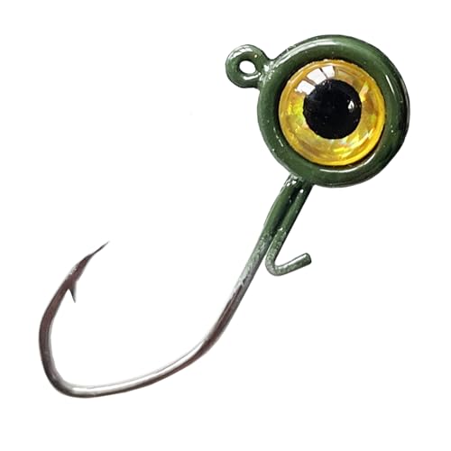 Crappie Jigs,20Pcs Crappie Jig Heads Fishing Jigs for Bass Fishing 1/32oz,1/16oz,1/8oz - color: Pumpkin-green, size: 1/8oz