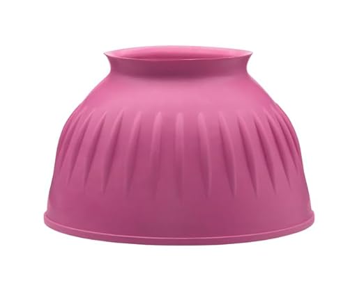 DS - Rubber Pull-On Bell Boots for Horse Riding, Color: Pink, Size: Large