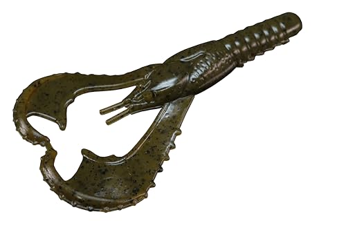 Lunker City Fishing Karate Craw 3" or 4" Soft Plastic Crawfish Bass Lure Open Claws Bait, 7 Per Bag, Made in The USA - color: #24 Green Pumpkin, size: 3"