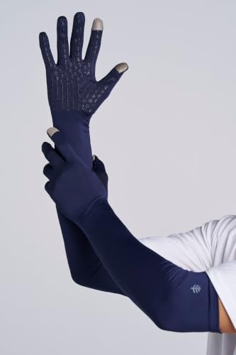 Coolibar Long Full Finger UV Sun Gloves - UPF 50+ Sun Protection - Culebra - color: Navy, size: X-Small