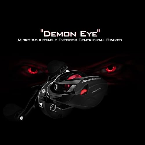 KastKing Speed Demon Elite Fishing Reel, World's Fastest 10.5:1 Gear Ratio/Deadbolt Baitcasting Reel, 10+1 Shielded Stainless Steel BB, CNC Lightweight Aluminum Frame, Available in Skipping Version - color: Skipping- Shallow Spool- 8.6:1- Left