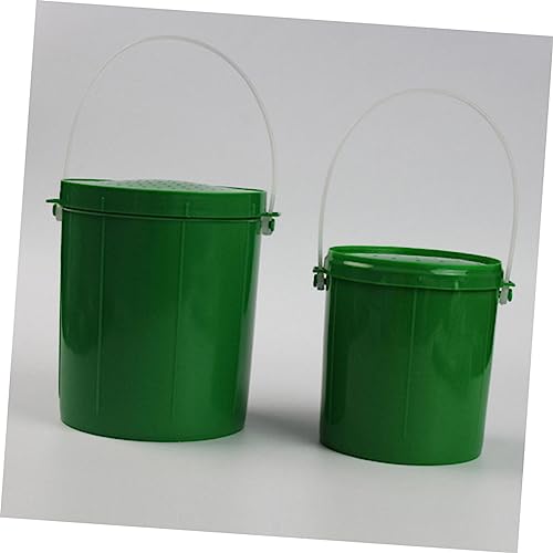 UPKOCH 2pcs Breathable Fishing Bait Bucket for Live Worms and Maggots Durable Plastic Lures Container with Handle Lightweight and Portable Fishing Tool for Outdoor Use