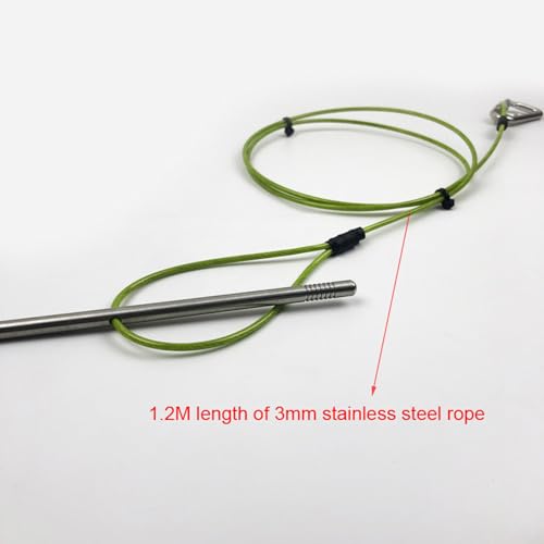COOLHOOD Stringer Fish Holder for Diving Quick Handspear Fish Needle Hook Stringer with Clip Stainless Steel - color: 80cm