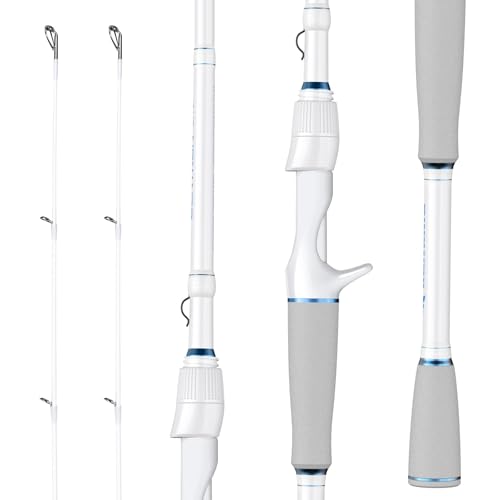 KastKing Centron Lite Twin Tip Rods, IM6 Graphite Blanks, Twin Tip Rods, Stainless Steel Guides with Ceramic Rings, Split or Full Rear EVA Handle Design, Drop Shot Hook Keeper - size: 7'0"- MH- MF (2 Pcs+ Extra Tip), style: Casting