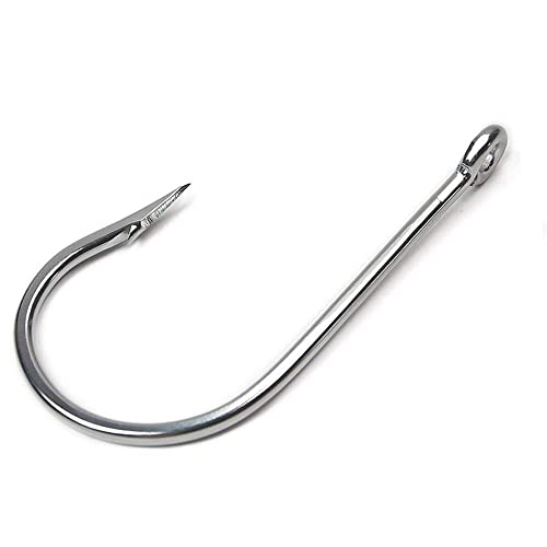 Saltwater Tuna Hooks– Stainless Steel Forged Ringed Extra Strong Big Game Fishing Hook for Giant Shark Salmon, Size 2/0-13/0 - size: 5/0#-5pcs
