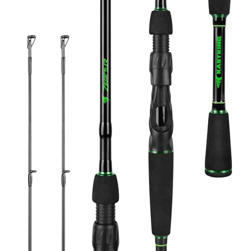 KastKing Zephyr Dual Tip Fishing Rod, Lightweight KastFlex IM6 Graphite Spinning & Casting Rod with Zirconium Oxide Ring Guides, Hook Keeper, EVA Grip, PTS Power Transition System - size: 6'8"-M/MH-Fast(2 Pcs+ Extra Tip), style: Spinning