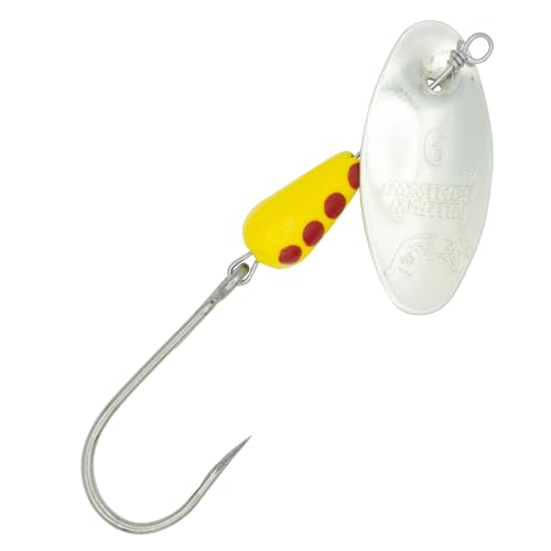 Panther Martin PM Single Hook Barbless Teardrop Spinners Fishing Lure Catches Trout, Perch, Crappie, Bluegill, Warmouth, Pumpkinseed & more - color: Barbless Silver, size: 6 (1/4 oz.)