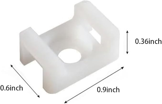 White Cable Zip Tie Mounts Kit-50 Pcs Cable Zip Tie Saddle Type Mounts Base With 50 Pcs 8" Cable Ties And 50 Pcs Tapping Screw, Wire Cable Clips Organizer Holders Clamps