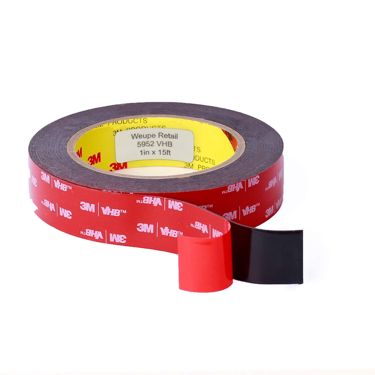 3M 5952 VHB Tape — Heavy-Duty Mounting Tape, Black, 2.5 cm x 15 ft