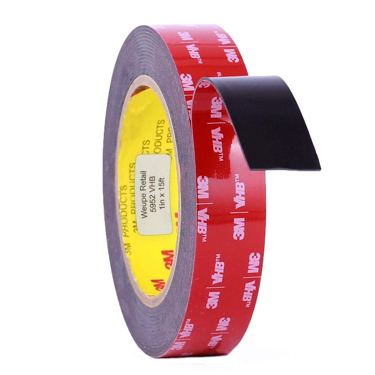3M 5952 VHB Tape — Heavy-Duty Mounting Tape, Black, 2.5 cm x 15 ft