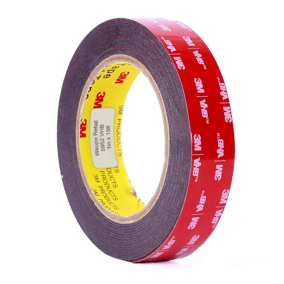 3M 5952 VHB Tape — Heavy-Duty Mounting Tape, Black, 2.5 cm x 15 ft