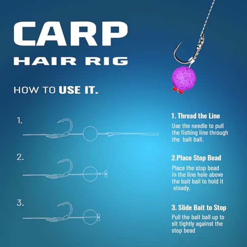 24 Pack Pre-Tied Carp Rigs with Sharp Hooks, Swivel & PE Line – Hook The Big One with Boilies, Pellets & Corn – The Ultimate Carp Fishing Equipment - color: #6-24PACK