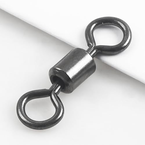 Barrel Swivels Fishing Tackle, 20/80pcs Heavy Duty Fishing Swivel Connector Stainless Steel Black Nickel Rolling Swivels Saltwater Freshwater 30-1322lb - size: 80pcs--8/0--551lb