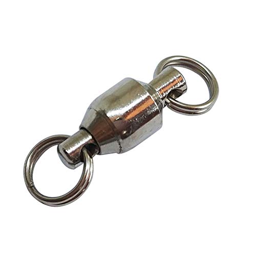 25/50pcs Ball Bearing Swivel Fishing Stainless Split Ring Fish Hooks Connectors for Saltwater 7LB-132LB - size: 8#-1.38"/88LB- 25PCS