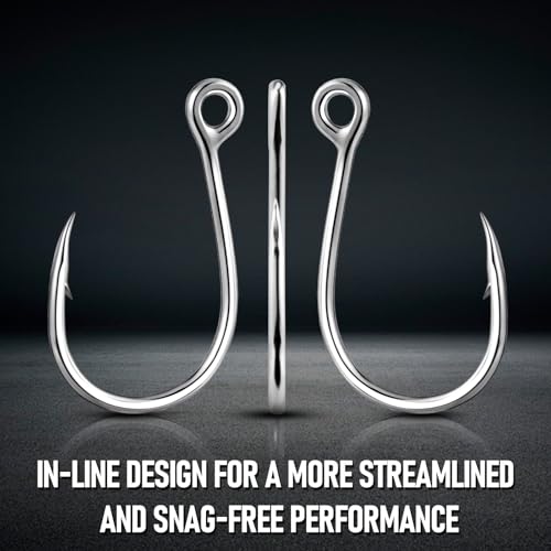 Alwonder 10-Pack Inline Hooks 5X Strong Single Replacement Hook for Hard Baits, High Carbon Steel Heavy Duty Welded Eye Fishing Hooks, Jigging Hook for Freshwater Saltwater Trolling Fishing Tackle - size: #4/0