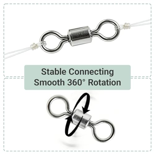 Atibin Stainless Steel Barrel Swivel Snap Saltwater Swivels Fishing High Strength Lure Fishing Swivel Heavy Duty SUS304 - size: #4 (123lb) 50pcs