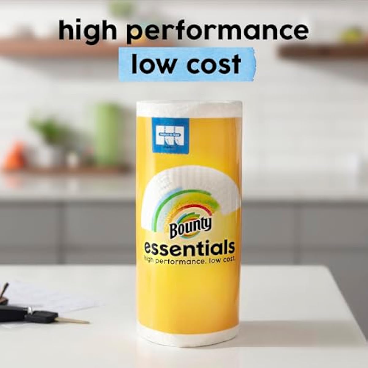 Bounty Essentials Select-A-Size Paper Towels, White, 2 Triple Rolls = 6 Regular Rolls (Packaging May Vary)