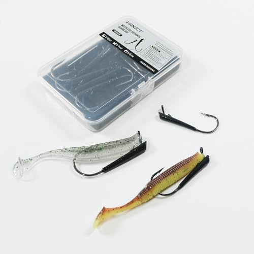 15-Pack Ozark Rig Weedless Jig Heads, 3/0 5/0 Texas Rig Hooks, Saltwater & Freshwater Fishing Hooks, 1/8oz, 1/4oz, 3/8oz Options - size: 3/8oz-15Pack
