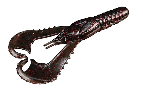 Lunker City Fishing Karate Craw 3" or 4" Soft Plastic Crawfish Bass Lure Open Claws Bait, 7 Per Bag, Made in The USA - color: #52 Dark Craw, size: 4"