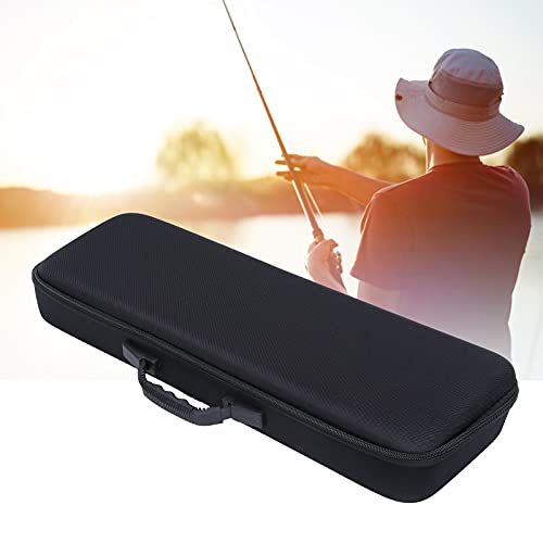 EVA Hard Shell Fishing Rod Case Fishing Gear Storage Bag Fishing Pole Protector with Double Zippers Sponge Padding for Rods Reels Boat Accessories