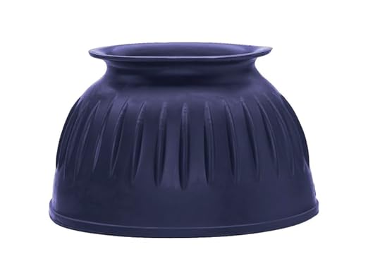 Dover Saddlery DS - Rubber Pull-On Bell Boots for Horse Riding, Color: Navy, Size: X-Large
