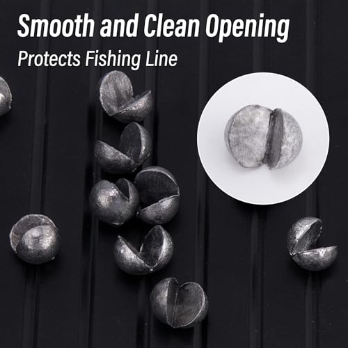 Dr.Fish 100 Pack Round Split Shot Weights Fishing Sinker Clip on Line Weight Tackle Fly Fishing Freshwater Saltwater - size: 3/16oz-100 Pack