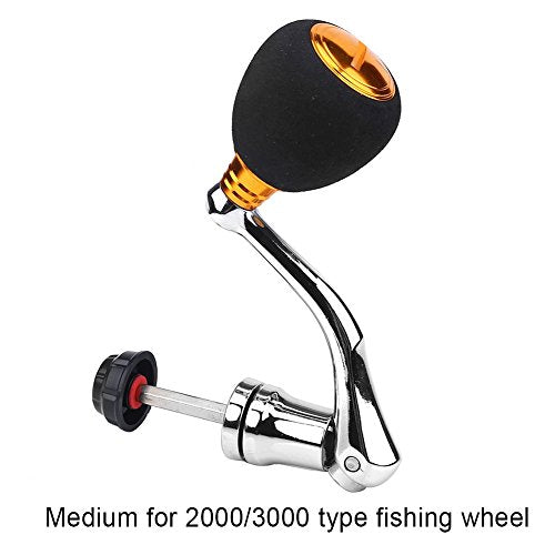 Fishing Reel Handle Rocker Arm Grip for Spinning Fishing Reel Baitcasting Handle Replacements for Daiwa Series 2000/3000/ 4000/5000/ 6000 (Gold-Medium for 2000 & 3000)