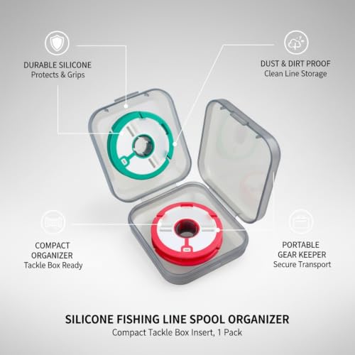 Silicone Fishing Line Spool Organizer, Compact Tackle Box Insert for Main Line Storage, Portable Gear Keeper (1 Pack)