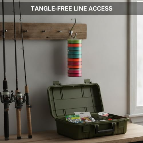 Fishing Line Storage Box, Multi-Axis Spool Organizer for Tackle Management, PP Plastic Container (1 PC) - size: 2.44 x 2.44 x 5.91 in
