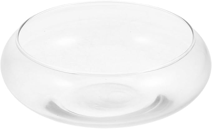 Fish Bowl Glass, Round Glass Vase, Clear Lotus Bowl, Aquatic Plant Pot for Centerpieces, Home Decor, Weddings Events Arrangements, 4'' Open Mouth, 2.3" Height x 5.9" Width