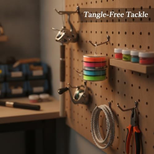 Fishing Line Storage Box, Multi-Axis Spool Organizer for Tackle Management, PP Plastic Container (1 PC) - size: 2.44 x 2.44 x 2.44 in