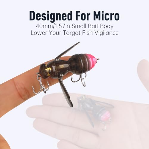 Kingdom Wasp Crawl Bait Insect Bionic Floating Fishing Lures Swimbaits Hard Artificial Baits Lure Freshwater and Saltwater Bass Carp Pike Walleye Fishing ABS Material Carbon Steel Three Book Hook - color: 02, size: 4.2g