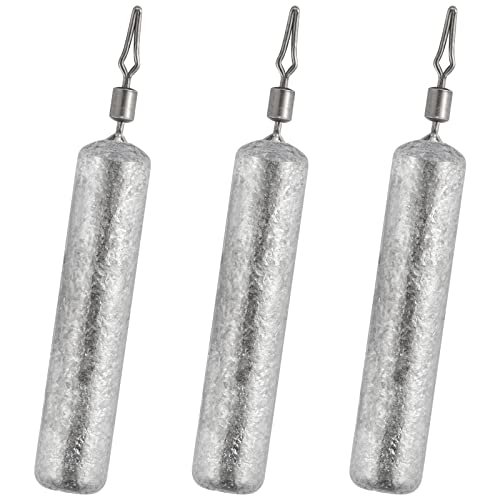 Dr.Fish 50 Pack Fishing Drop Shot Weights Lead Fishing Weights Pencil Skinny Sinkers with Barrel Swivels for Freshwater Bass Fishing - size: 1oz-20 Pack