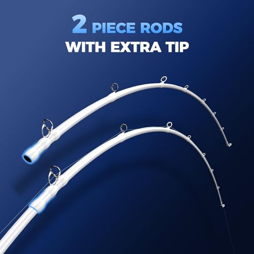 KastKing Centron Lite Twin Tip Rods, IM6 Graphite Blanks, Twin Tip Rods, Stainless Steel Guides with Ceramic Rings, Split or Full Rear EVA Handle Design, Drop Shot Hook Keeper - size: 6'6"- M- MF (2 Pcs+ Extra Tip), style: Spinning