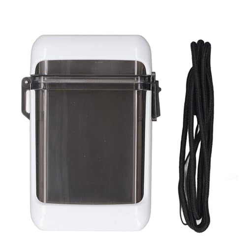 Fockety Waterproof ID Card Badge Holder Case, Clear Vertical Badge Holder, Heavy Duty Waterproof Sports Case, Waterproof Card Holder with Lanyard for Swimming, Credit Cards, Money (White) - color: White