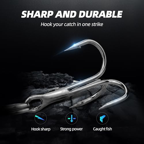 Fishing Rig with Weighted Jig Head and Treble Hook – Screw Lock Bait Keeper for Soft Lures, 3PCS Pack for Saltwater and Freshwater Fishing - size: 1/4oz, style: Single