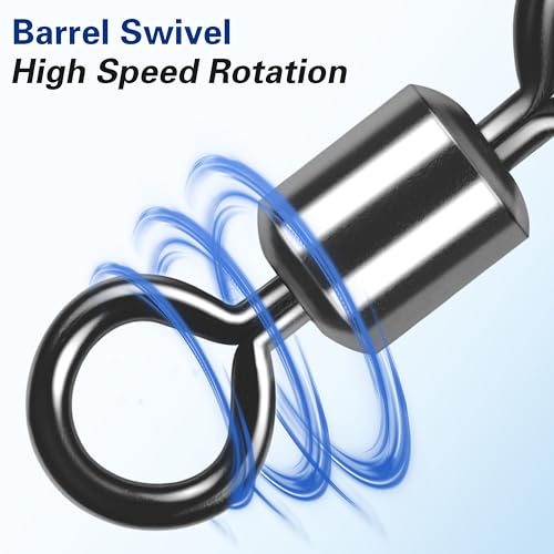 Barrel Swivels Fishing Tackle, 20/80pcs Heavy Duty Fishing Swivel Connector Stainless Steel Black Nickel Rolling Swivels Saltwater Freshwater 30-1322lb - size: 80pcs--4/0--260lb