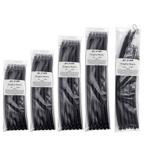 Dr.Fish 6 Pack Dragging Weights for Catfishing, Drifting Weight Freshwater Fishing Sinkers Bottom Search Slip Stick Trolling Catfish Tackle Gear - size: 3oz-6 Pack