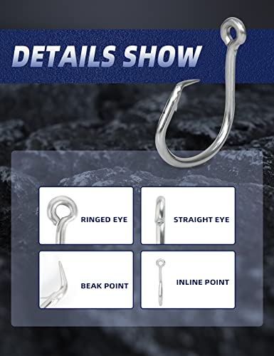 BLUEWING Big Game Circle Hooks Heavy Duty Stainless Steel for Saltwater & Freshwater Fishing - style: Size 06: 10/0, 20pcs