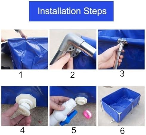 Flexible PVC Fish Breeding Tank with Steel Frame, Aquatic Pets Pool, Easy Assembly, Clear Viewing Window, 50x40x30cm, Ideal for Backyard Ponds and Aquaculture