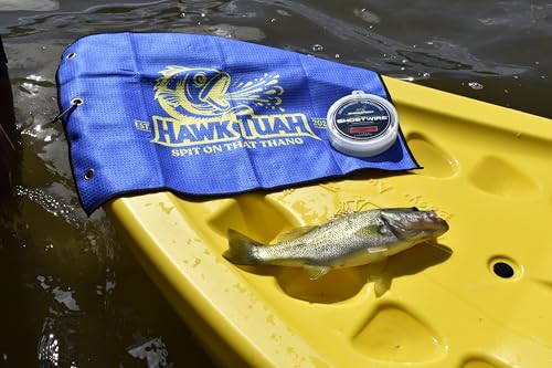 Hawk Tuah Micro Fiber Fishing Towel with Hook, 20 x 14 inches